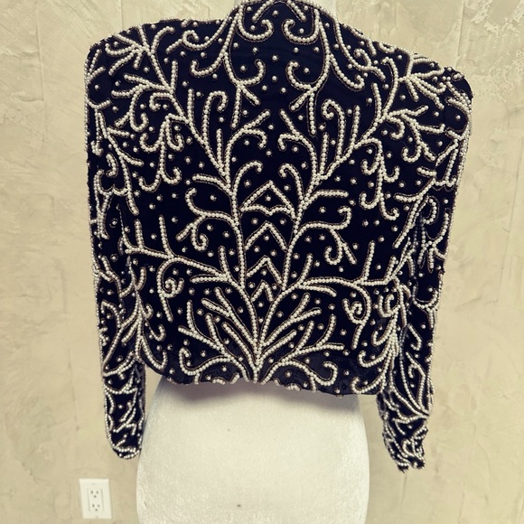 Scala Black Pearl Encrusted Evening Jacket - Picture 6 of 7